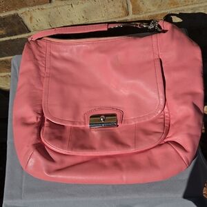 Coach Pink Leather Shoulder Bag